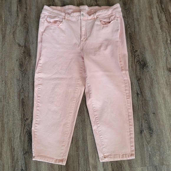 Addition Elle Plus Pants Coral Salmon Denim Size 22 #788 - Picture 10 of 15